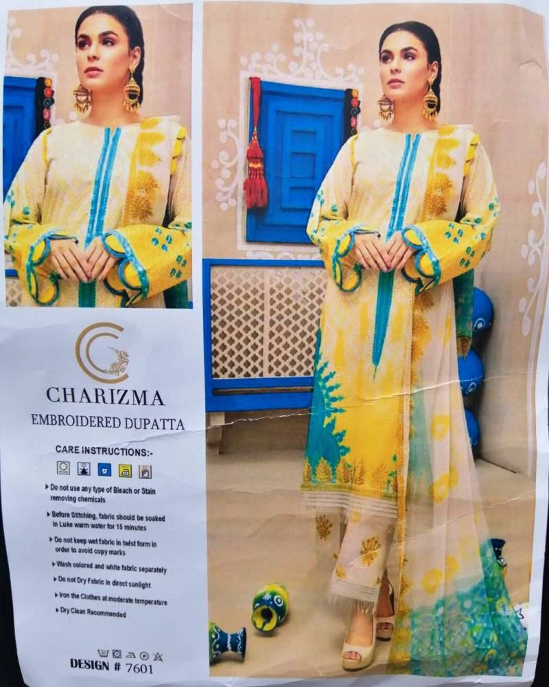 Wunderschöne Bestickte Leinenhemdhose Mit Weisser Bestickter Dupatta in Größe Medium von NuzeedTradersLtd