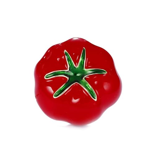 Nvzi 2 Broschen für Frauen Obst und Blumen Emaille Ansteckbrosche Kirsche Heidelbeere Erdbeere Tropfen Öl Brosche C02 von Nvzi