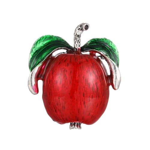 Nvzi 2 Broschen für Frauen Obst und Blumen Emaille Ansteckbrosche Kirsche Heidelbeere Erdbeere Tropfen Öl Brosche C11 von Nvzi