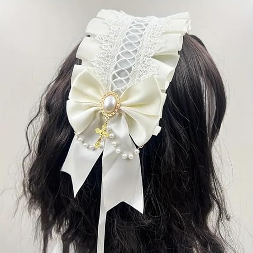 Nvzi Anime-Ohren-Haarband mit Glocken, Kopfbedeckung, Kopfbedeckung, Haarspangen (weiß) von Nvzi