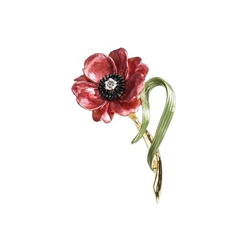Nvzi Broschen Pins Vintage Brosche grüne Emaille Brosche Mode Pflanze Blumen Brosche Pins Modeschmuck Zubehör für Frauen Geschenk, B08 von Nvzi