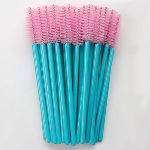 Nvzi Einweg-Wimpern-Mascara-Pinsel für Wimpernverlängerung, Augenbrauen und Make-up (blauer Stab, schwarzer Kopf), 100 Stück von Nvzi