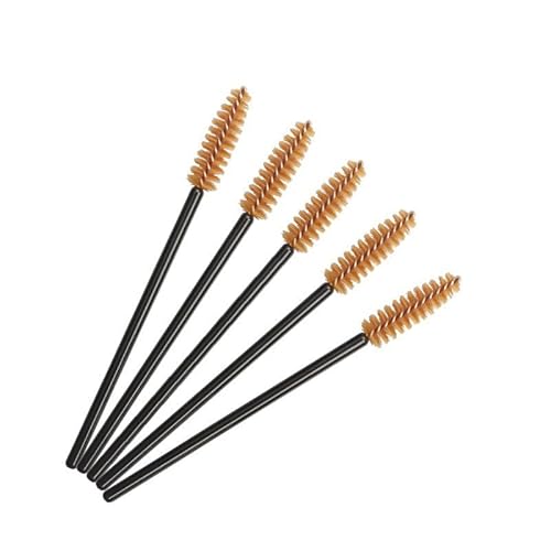 Nvzi Einweg-Wimpern-Mascara-Pinsel für Wimpernverlängerung, Augenbrauen und Make-up (schwarzer Stab und brauner Kopf), 200 Stück von Nvzi