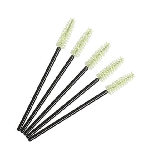 Nvzi Einweg-Wimpern-Mascara-Pinsel für Wimpernverlängerung, Augenbrauen und Make-up (schwarzer Stab und grüner Kopf), 200 Stück von Nvzi