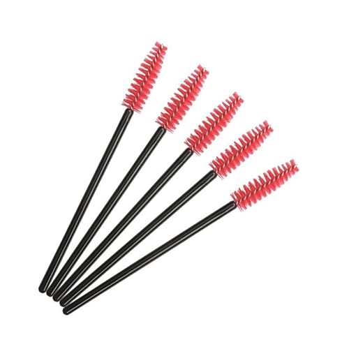 Nvzi Einweg-Wimpern-Mascara-Pinsel für Wimpernverlängerung, Augenbrauen und Make-up (schwarzer Stab und roter Kopf), 200 Stück von Nvzi