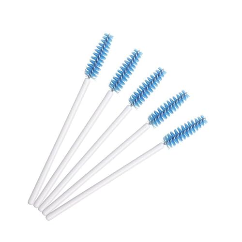 Nvzi Einweg-Wimpern-Mascara-Pinsel für Wimpernverlängerung, Augenbrauen und Make-up (weißer Stab blauer Kopf), 200 Stück von Nvzi