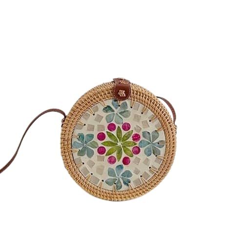 Nvzi Gewebte Damen-Umhängetasche, gewebte Tragetasche und Kosmetiktasche, Sommer, Strand, Weben, schicke gewebte Tragetasche, Handtasche, Schultertasche, 20 x 8 x 20 cm, Stil H von Nvzi