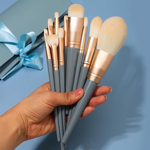 Nvzi Make-up-Pinsel, Make-up-Pinsel-Set, 10-teilig, Reise-Make-up-Pinsel-Set, Kosmetikpinsel für Gesicht, Foundation, Rouge, Lidschatten (blau), A16 von Nvzi