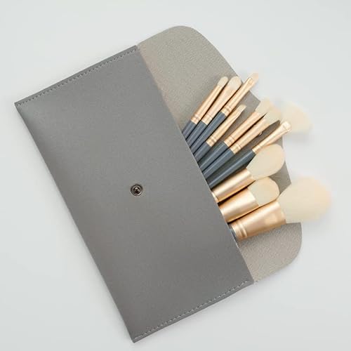Nvzi Make-up-Pinsel, Make-up-Pinsel-Set, 10-teiliges Reise-Make-up-Pinsel-Set, Kosmetikpinsel für Gesicht, Foundation, Rouge, Lidschatten, mit Aufbewahrungstasche (Blau B) von Nvzi