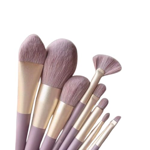 Nvzi Make-up-Pinsel, Make-up-Pinsel-Set, 9-teilig, Reise-Make-up-Pinsel-Set, Kosmetikpinsel für Gesicht, Foundation, Rouge, Lidschatten (lila) von Nvzi