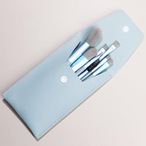 Nvzi Make-up-Pinsel-Set, 8-teilig, hochwertige synthetische Grundierung, Puder, Concealer, Lidschatten, Rouge, Blau, Make-up-Pinsel mit blauer Aufbewahrungstasche von Nvzi