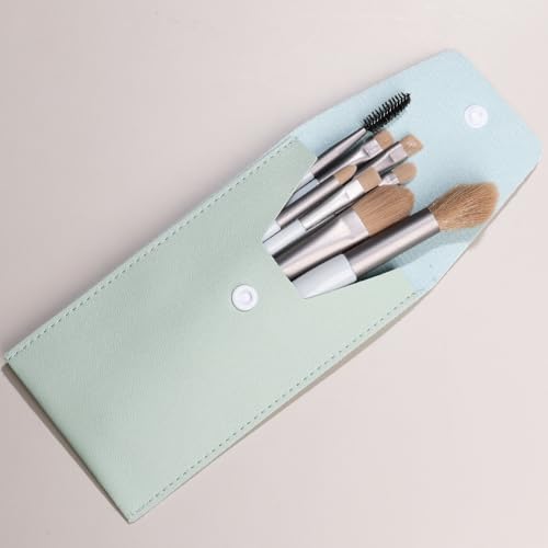 Nvzi Make-up-Pinsel-Set, 8-teilig, hochwertige synthetische Grundierung, Puder, Concealer, Lidschatten, Rouge, Hellblau, Make-up-Pinsel mit hellblauer Aufbewahrungstasche von Nvzi