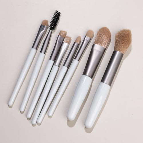 Nvzi Make-up-Pinsel-Set, 8-teilig, hochwertige synthetische Grundierung, Puder, Concealer, Lidschatten, Rouge, Make-up-Pinsel, Hellblau von Nvzi