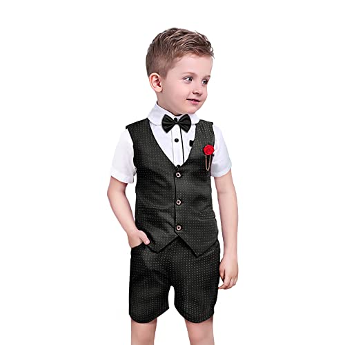 Baby Jungen Bekleidungssets Gentleman Anzuge Kinder Weste Oberhemd Hosen Shirt Outfit Formal Party Geburtstag Sets 3-4 Jahre von Nwada