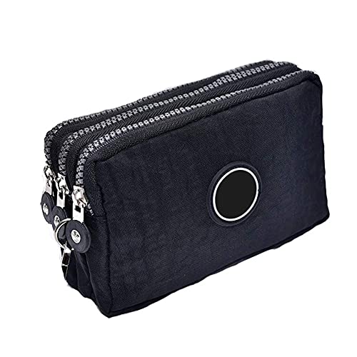 Damen Handtaschen Schultertasche Damen Handytaschen Umhängetasche Nylon Schultertasche 3 Reißverschluss Beutel mit Vielen Fächern Kartenfach Geldbörse Portemonnaie. (6) von Nwhw