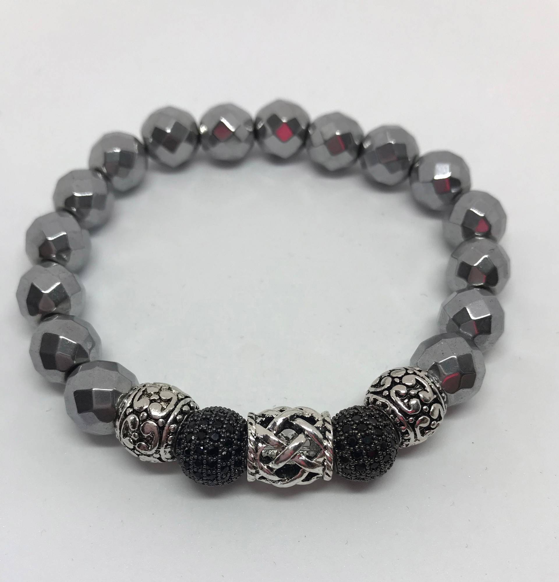 Hämatit Armband, Herren Silber Edelsteinarmband von Nxtlevelcollection