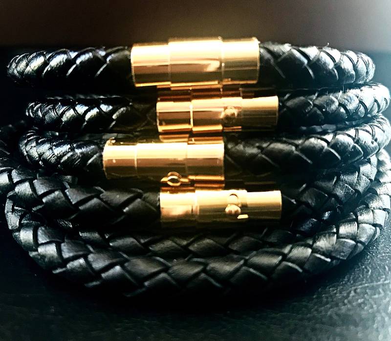 Mens Vegan Geflochtenem Lederarmband Mit Magnetverschluss von Nxtlevelcollection