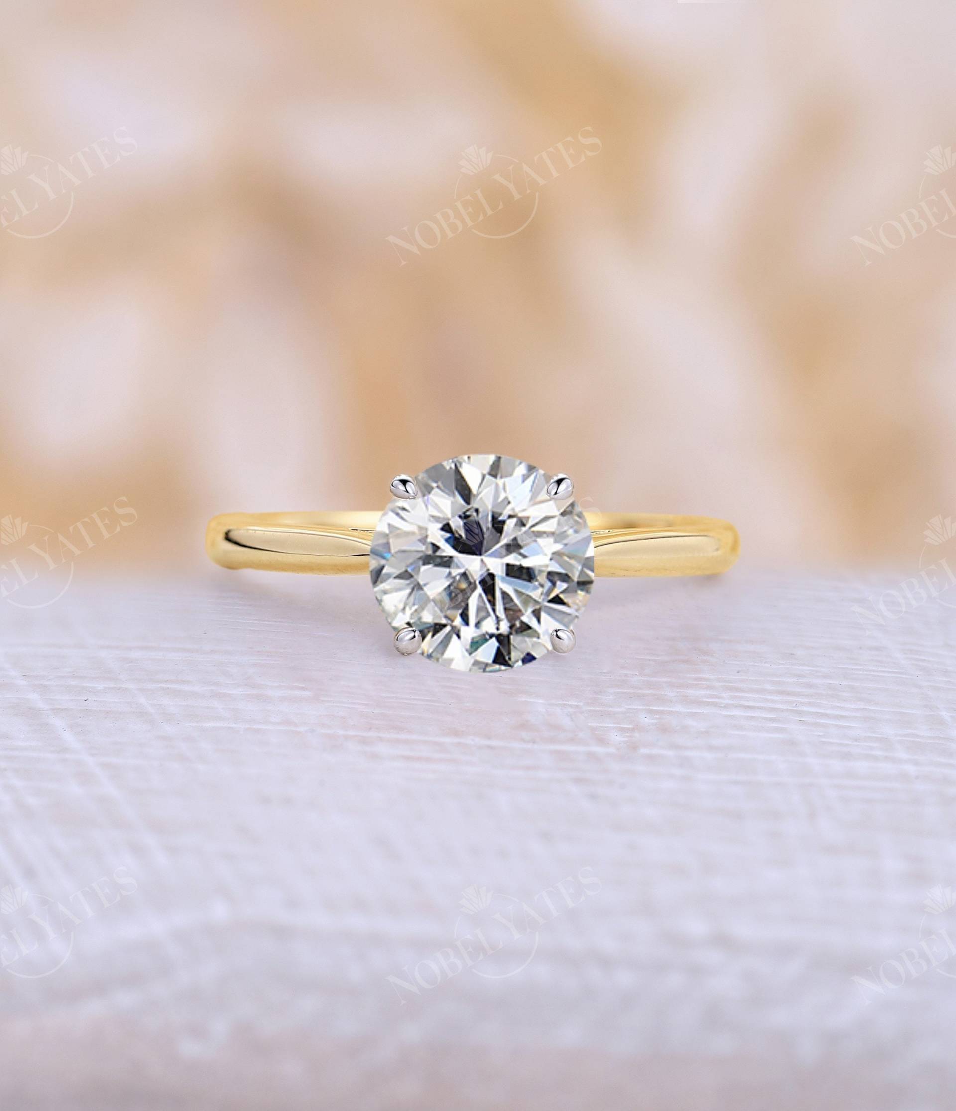 Moissanite Verlobungsring Unikatring Vintage Ring Zweifarbiger Art-Deco-Ring Diamantring Brautring Jubiläumsring von NyFineJewelry