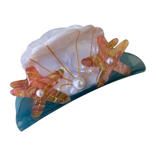 Nybhyjka Acetat -Haarklaue, Haarkrallen Clip,Acetat Jaw Barrette Starker Grip Haarclip | Niedliche Perlendesign kreativer Haarzubehör für Frauen Mädchen mit dünnem Haar, Brötchen, Pferdeschwanzhaar von Nybhyjka