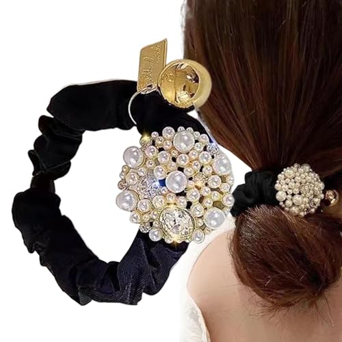 Nybhyjka Haargummis für Damen, elastischer Pferdeschwanz-Halter, elastische Haarbänder, Perlen-Haargummis, für Frauen und Mädchen, elastisches Zubehör für Dutt, Pferdeschwanz und Zöpfe von Nybhyjka