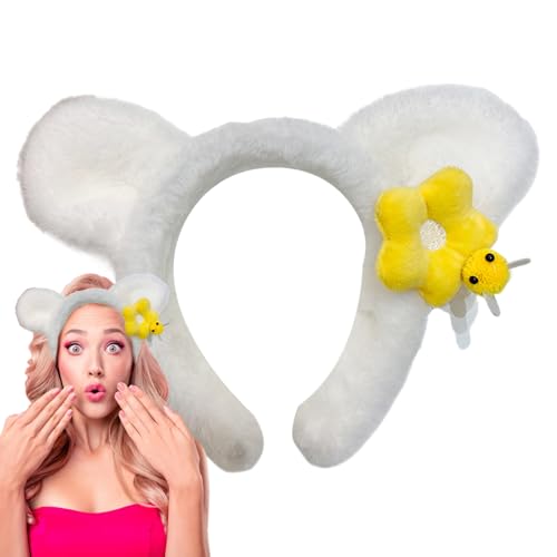 Nybhyjka Mode-Stirnbänder Für Damen - Spa & Make-up Haarband,Rutschfestes Süßes Haarband Mit Bärenohren Für Gesichtsreinigung Alltagsmode Damen Mädchen Pilates Training Joggen von Nybhyjka