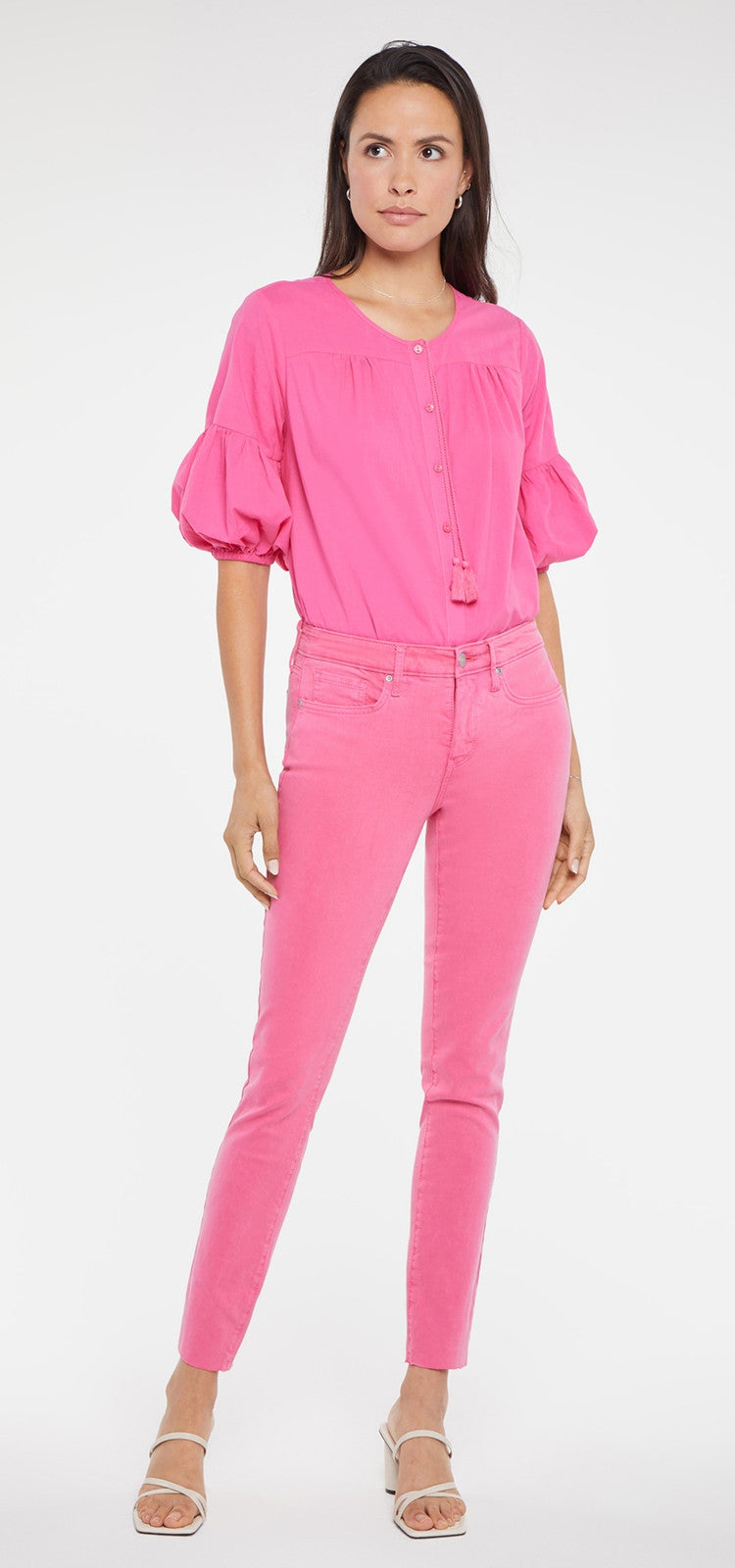 Alina Skinny Jeans Abgeschnittener Saum Rosa Premium Denim | Pink Peony von Nydj