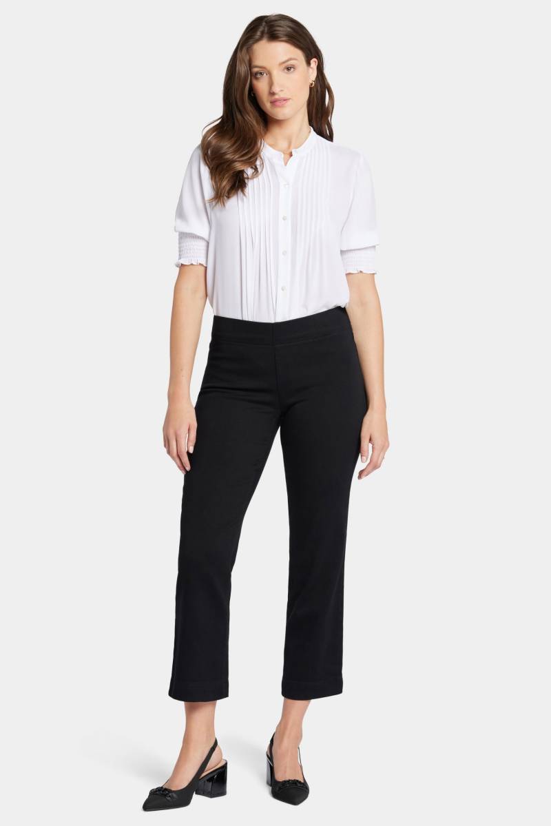 Bailey Entspannte Straight Ankle Pull-On Jeans in Soft-Contour Denim™ | Overdye Black von Nydj