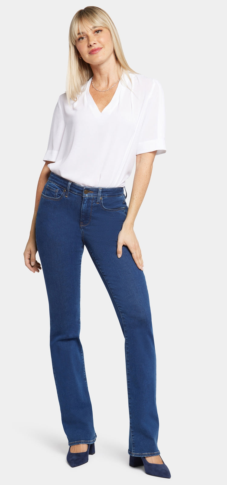 Barbara Bootcut Jeans Mittelblau Premium Denim | Quinn von Nydj