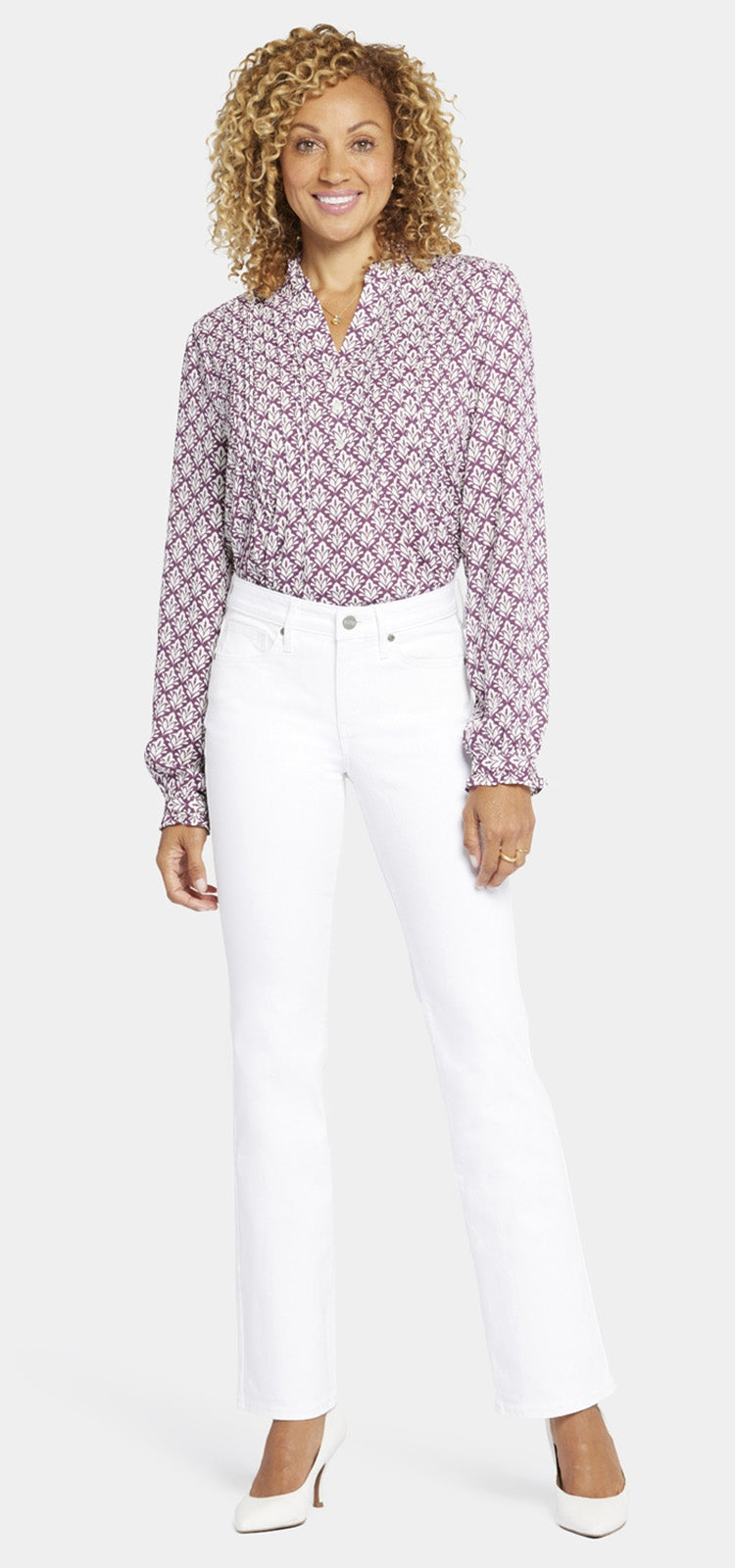 Barbara Bootcut Jeans Weiß Premium Denim (Petite) | Optic White von Nydj