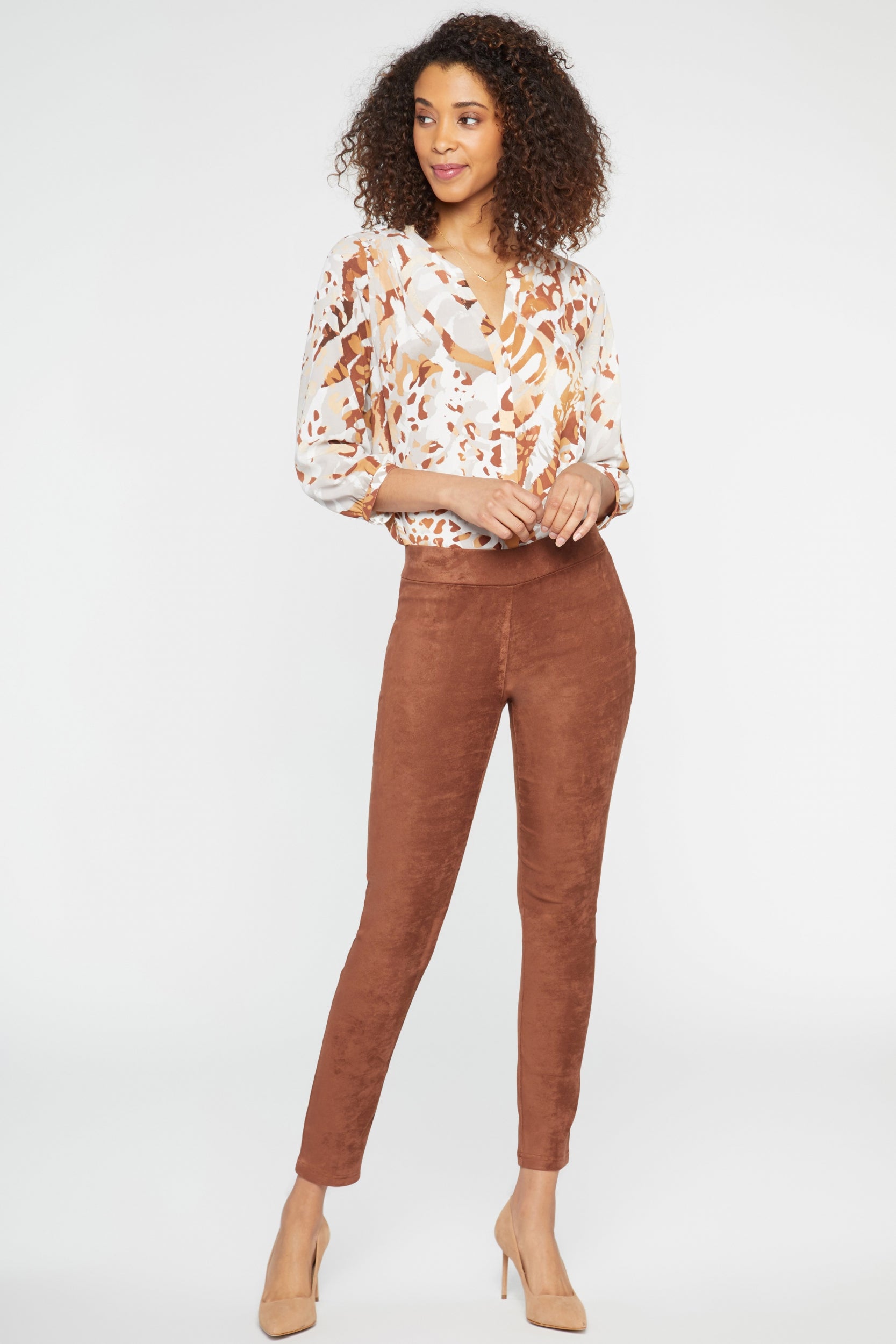 Basic Legging Braun Kunstleder | Coffee Bean von Nydj