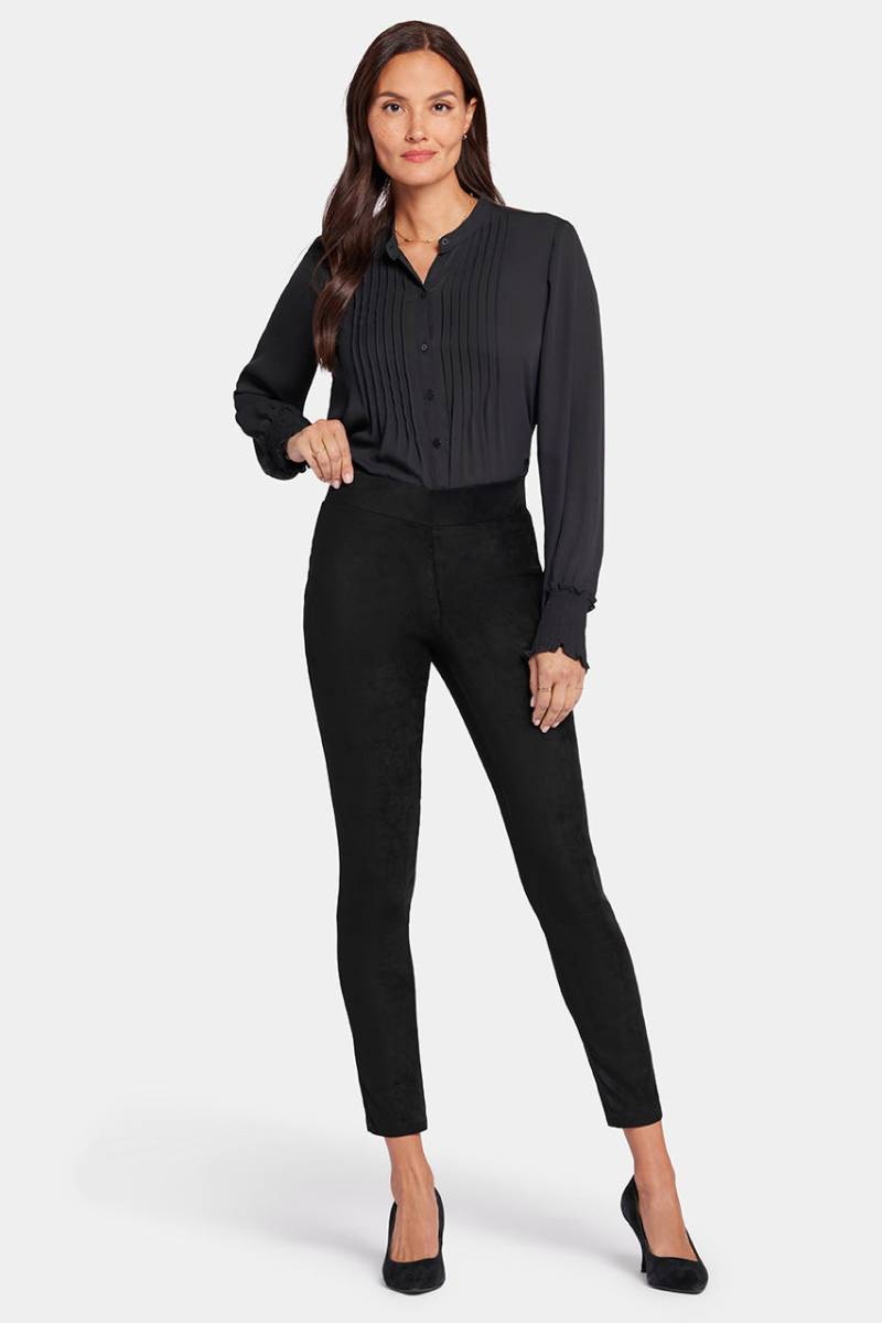 Legging Hose Schwarz Stretch Wildlederimitat | Black von Nydj