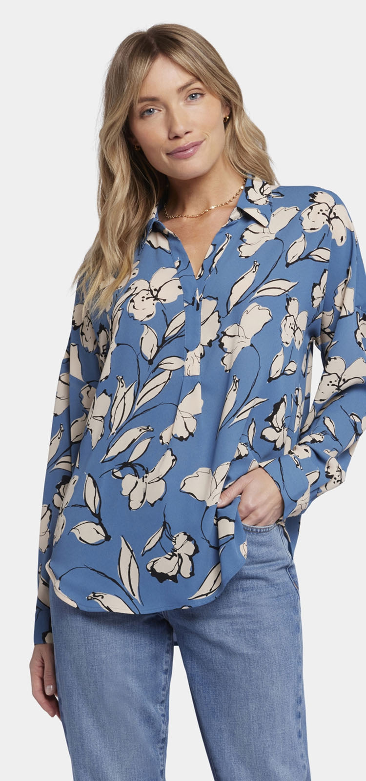 Becky Blouse Blau Blumen Druck | La Grande Becky Blouse Blau Blumen Druck | La Grande von Nydj