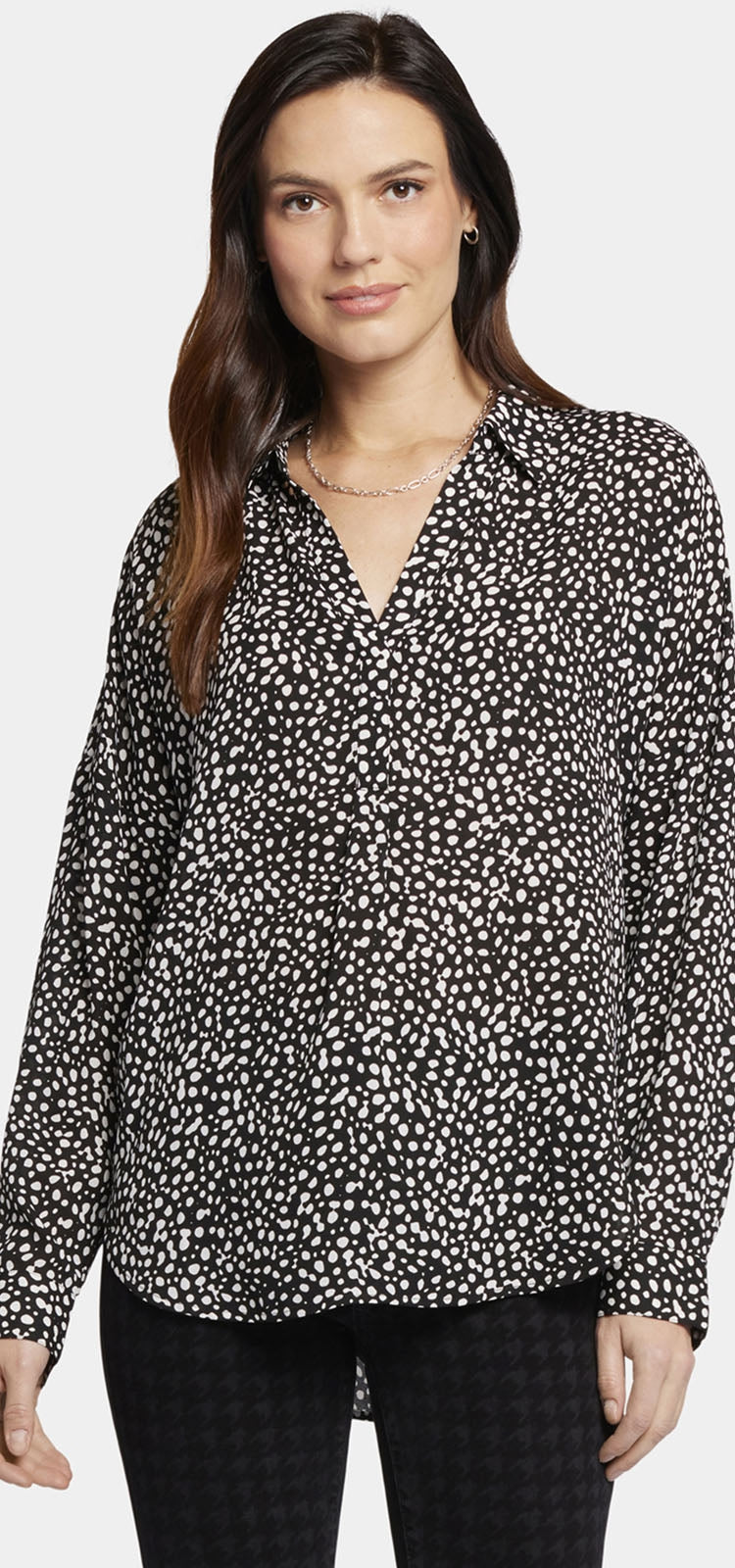 Becky Blouse Schwarz Pünktchen-Druck | Dillon Dots von Nydj