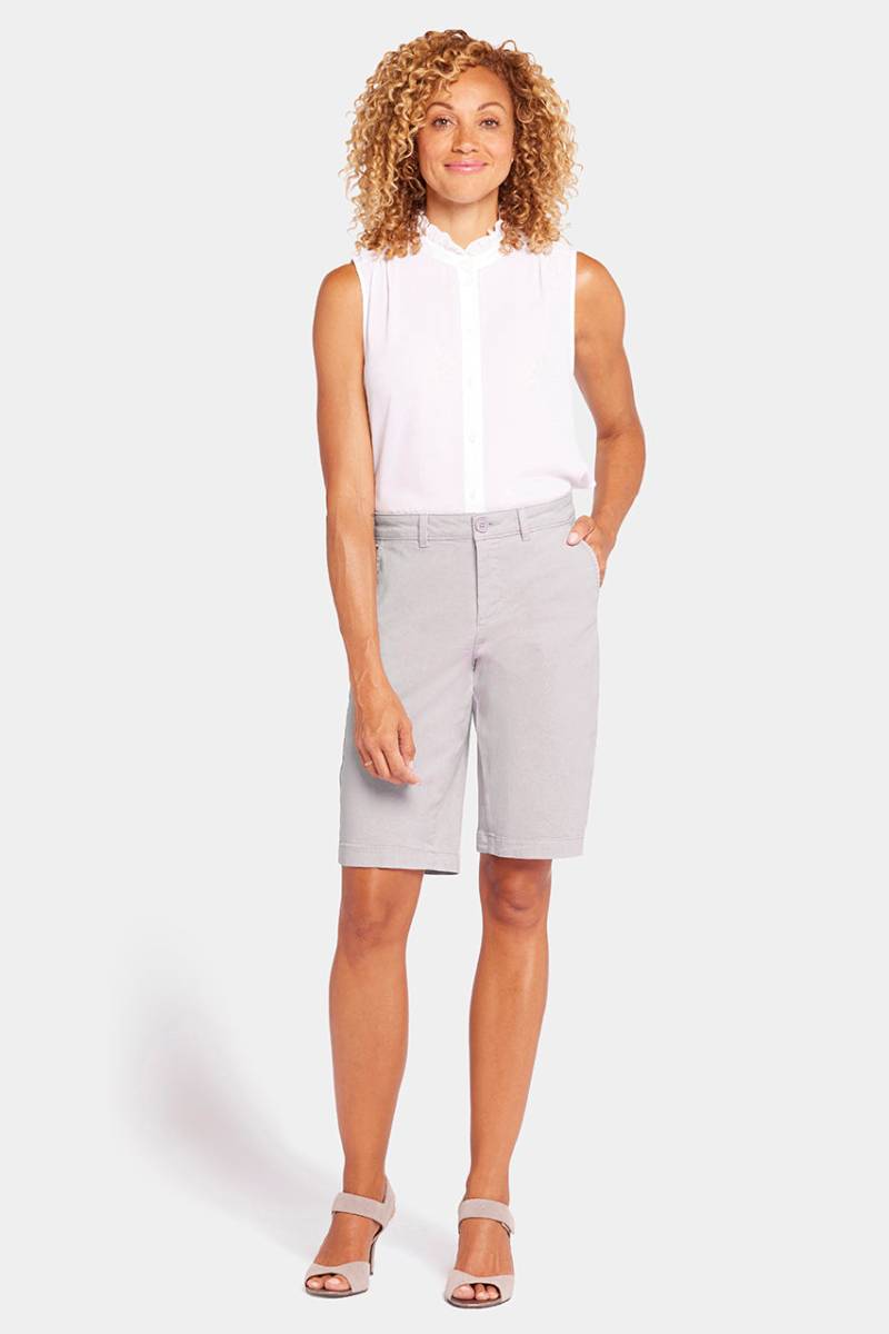 Bermuda Short Grau Stretch-Twill | Pearl Grey von Nydj
