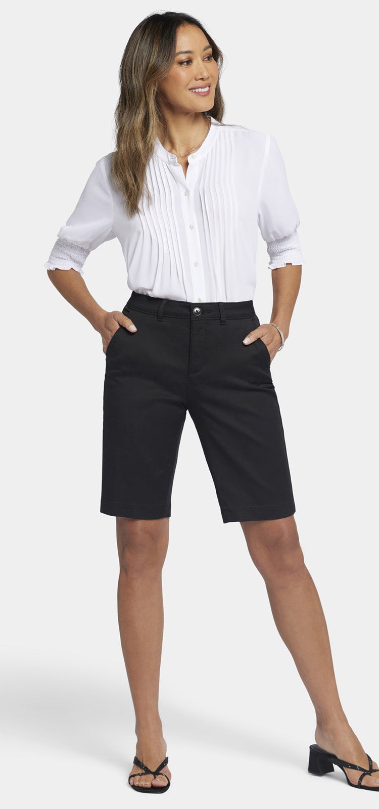 Bermuda Short Schwarz Stretch-Twill | Black von Nydj