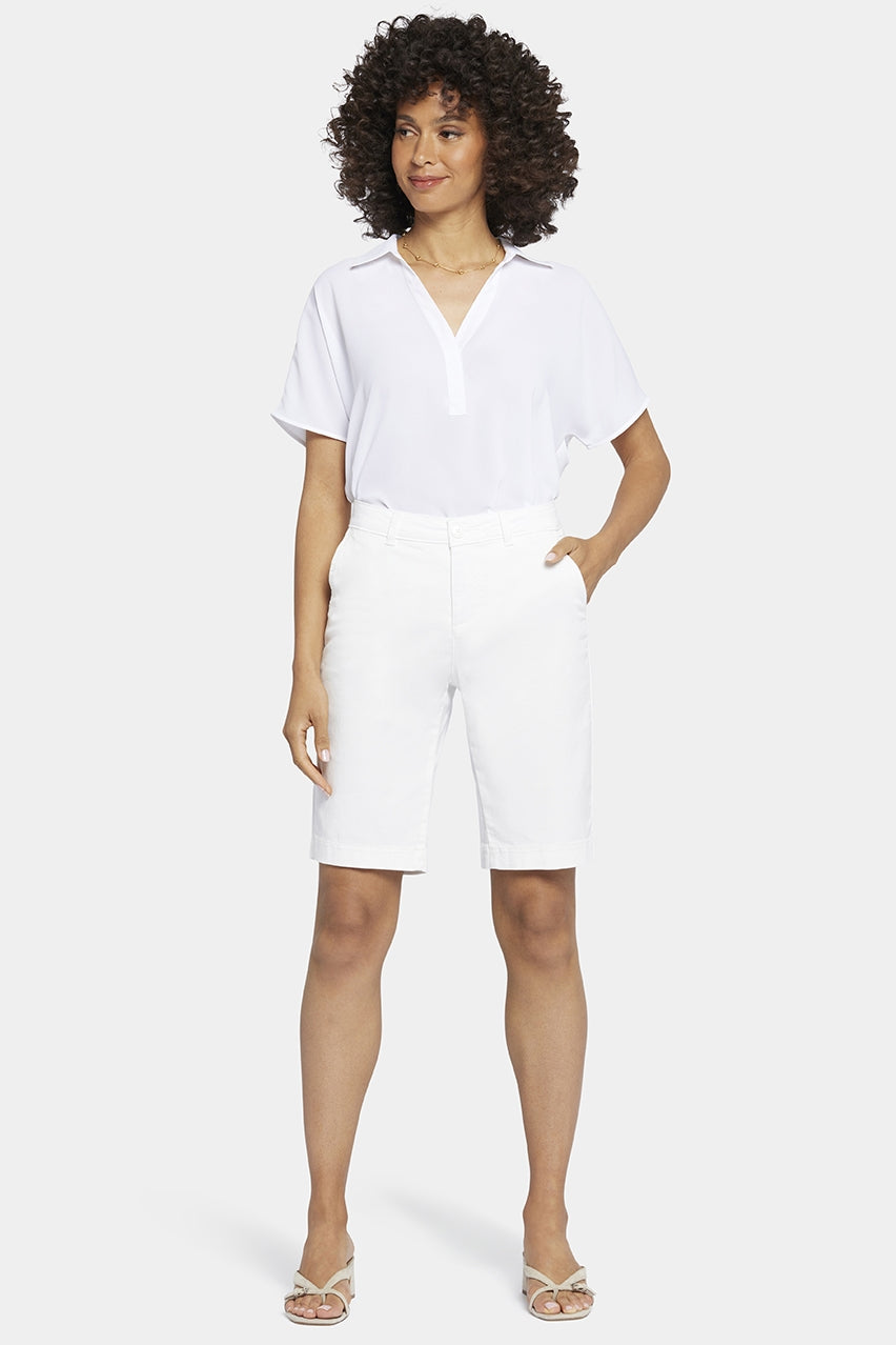 Bermuda Short Weiß Stretch-Twill | Optic White von Nydj