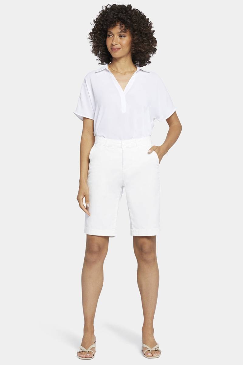 Bermuda Shorts aus Stretch-Twill | Optic White Bermuda Shorts aus Stretch-Twill | Optic White von Nydj