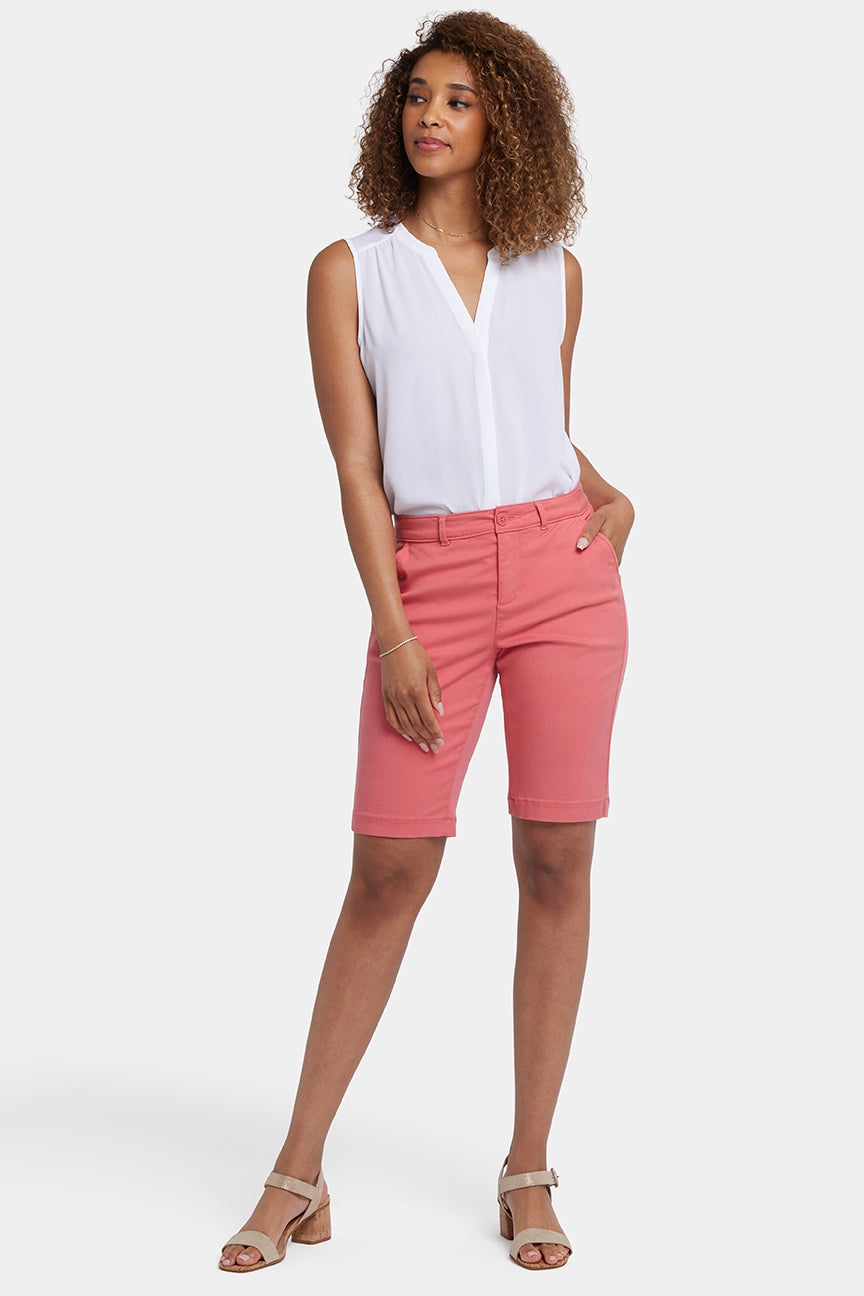 Bermuda Shorts aus Stretch-Twill | Spiced Coral von Nydj