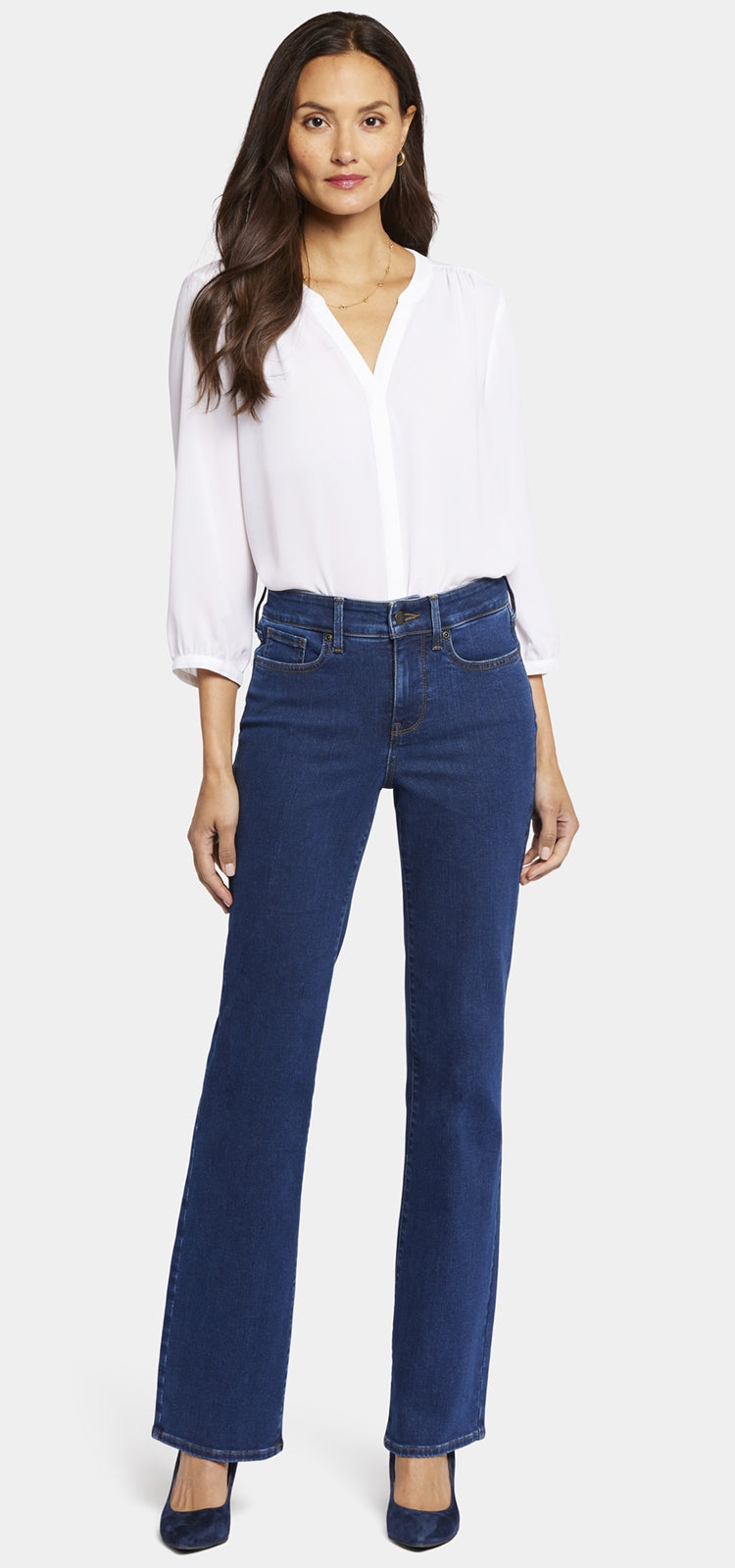 Blake High Rise Slim Flare Dunkelblau Premium Denim | Quinn von Nydj