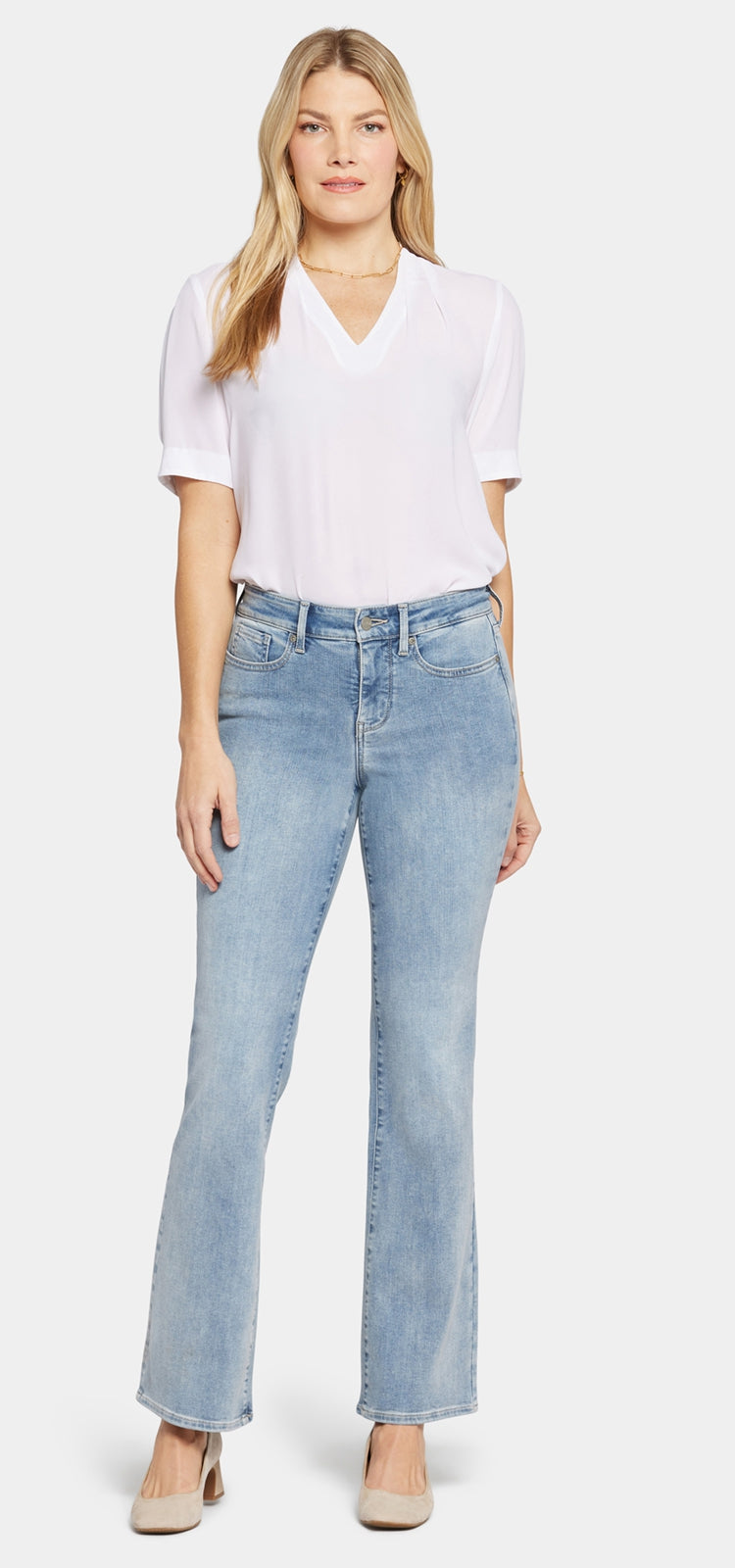 Blake High Rise Slim Flare Hellblau Premium Denim | Haley von Nydj