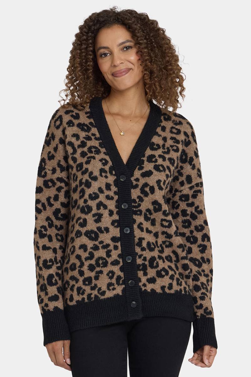 Cheetah Cardigan | Black Combo von Nydj