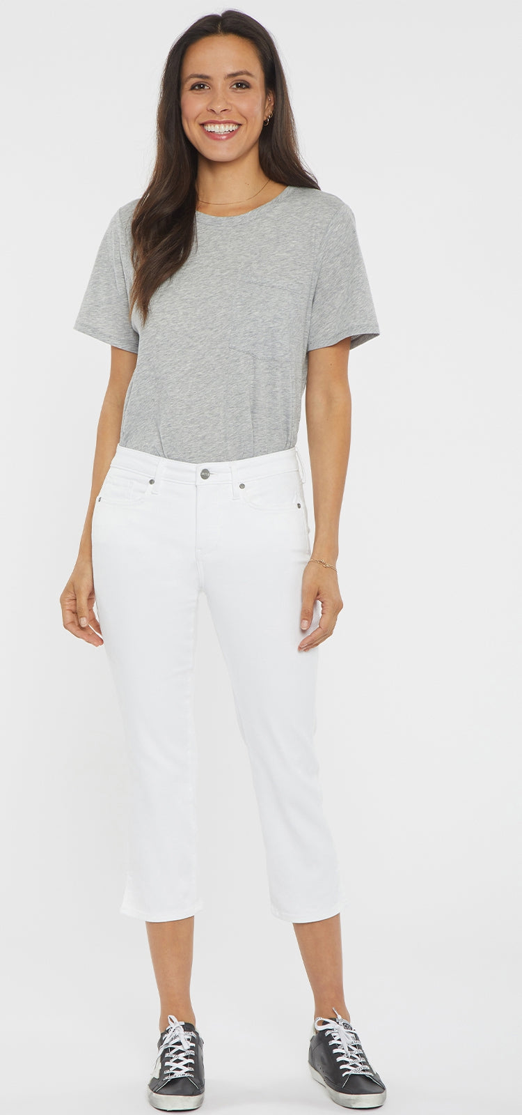 Chloe Capri Jeans mit Seitenschlitzen | Optic White Chloe Capri Jeans mit Seitenschlitzen | Optic White von Nydj