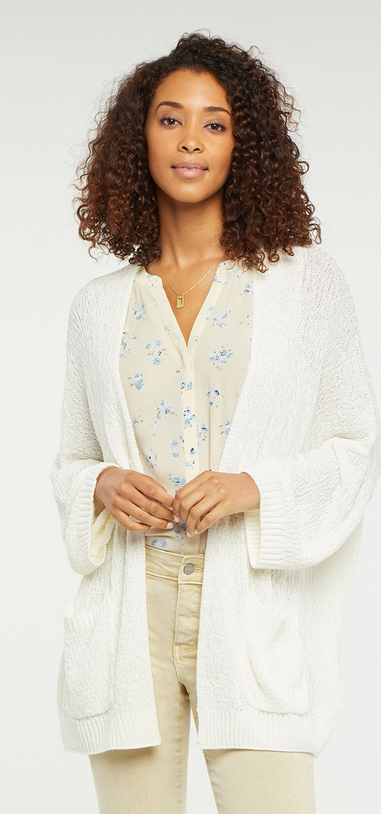 Drape Cardigan Vest Weiß | Vanilla von Nydj
