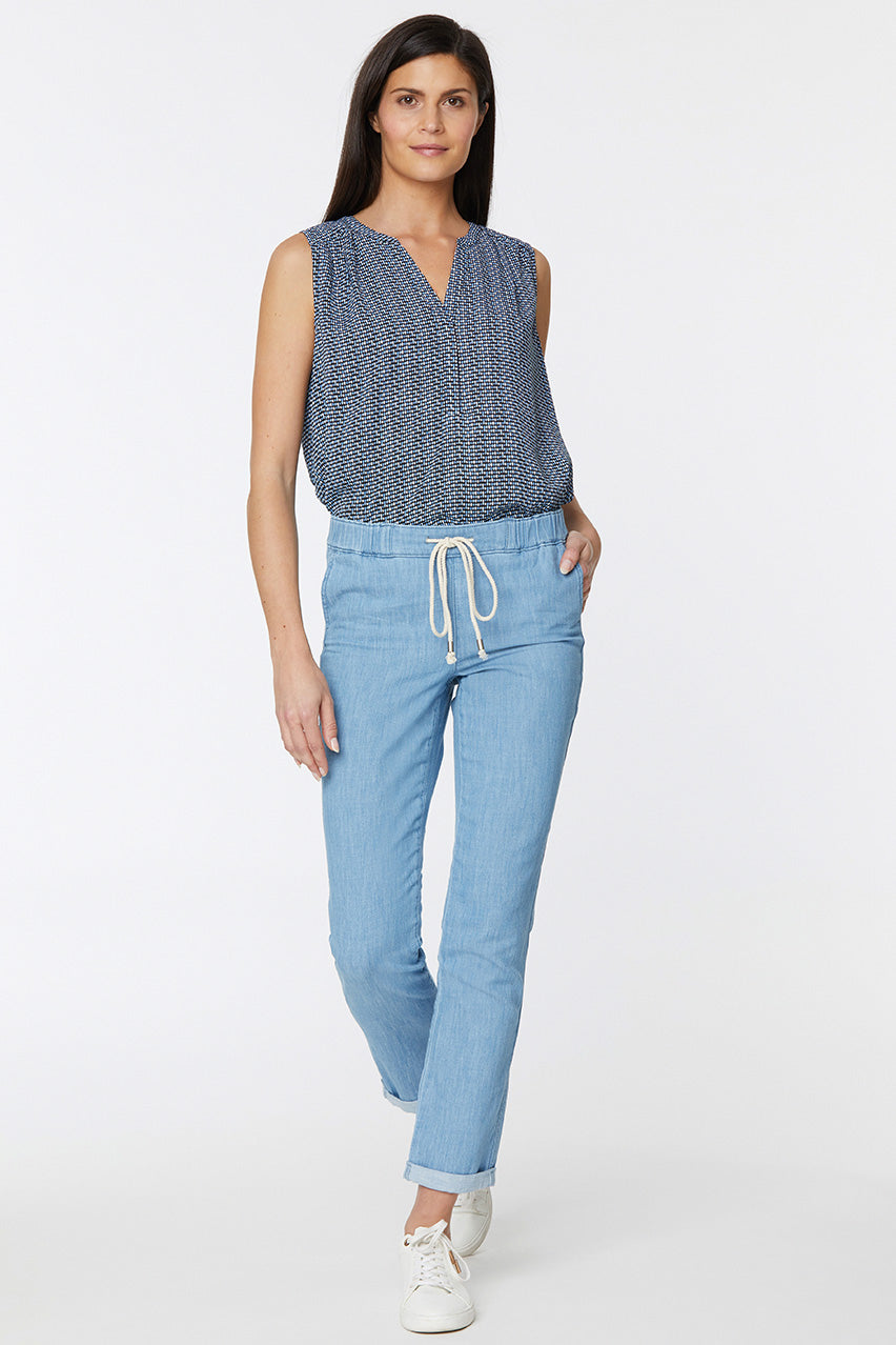 Drawstring Slim Jogger Ankle Hellblauem Chambray | Light Stone Drawstring Slim Jogger Ankle Hellblauem Chambray | Light Stone von Nydj
