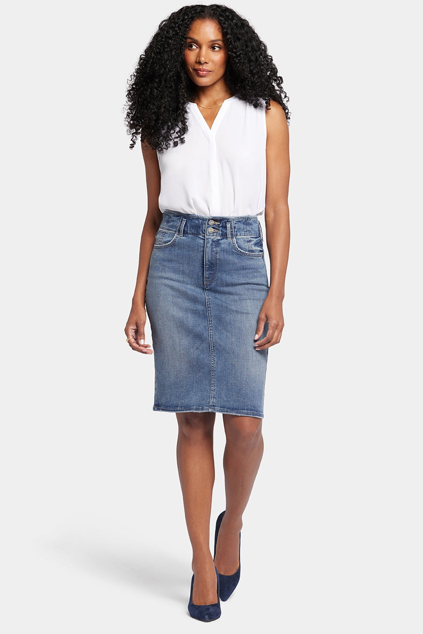 High Waist Skirt Mittelblau Premium Denim | Rockie von Nydj