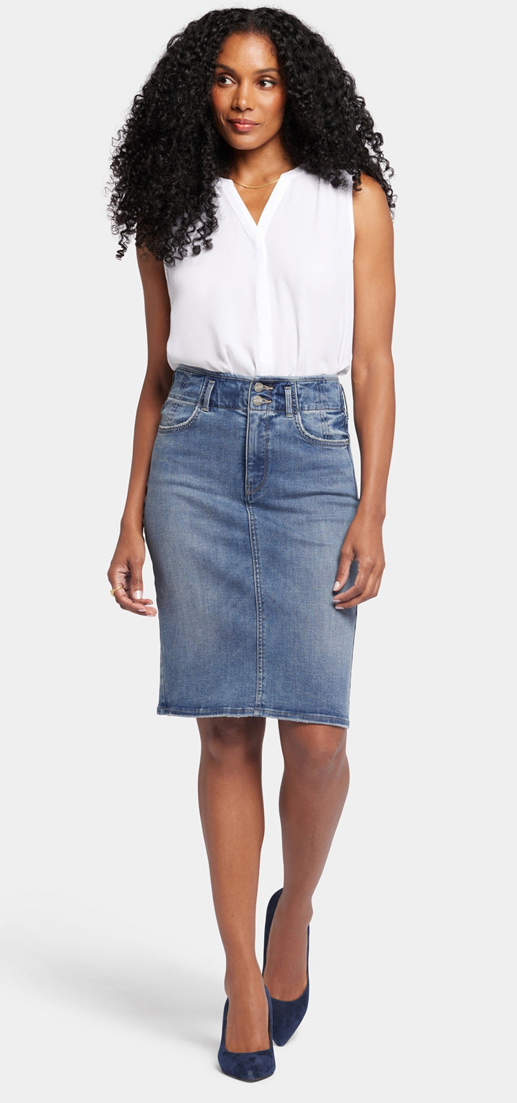 High Waist Skirt Mittelblau Premium Denim | Rockie von Nydj