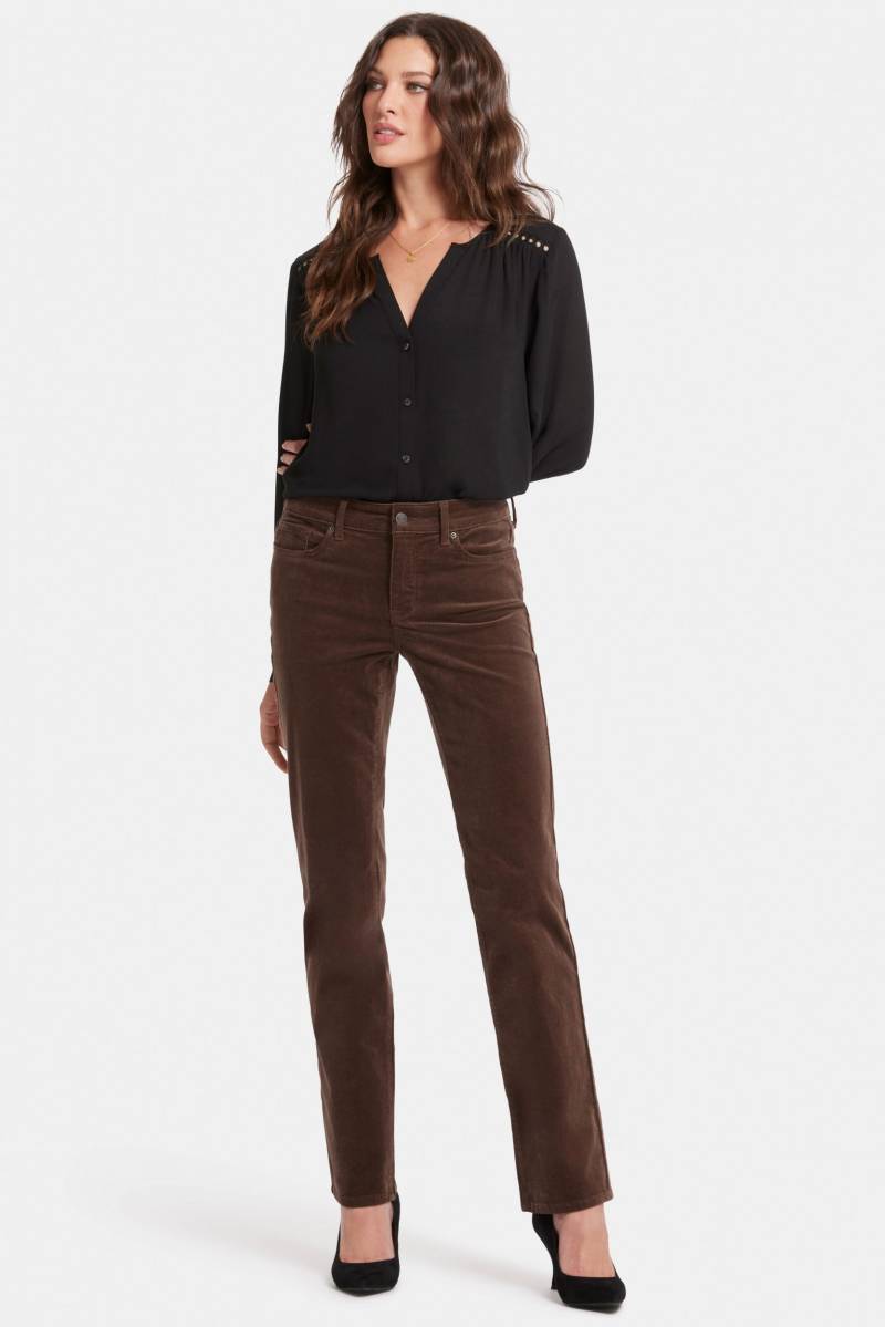Marilyn Straight Kord Hose Braun | Coffee Bean von Nydj