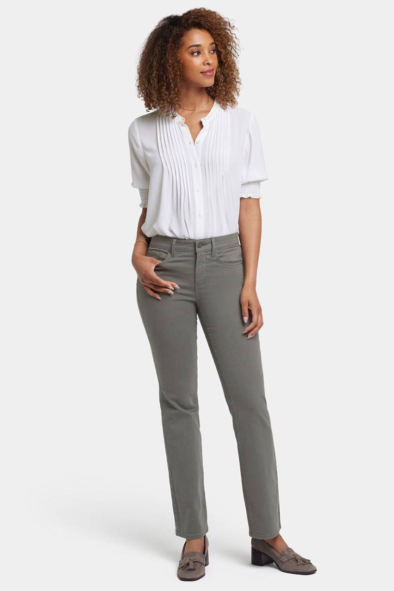 Marilyn Straight Jeans Grün Farbiger Denim | Vine Leaf von Nydj
