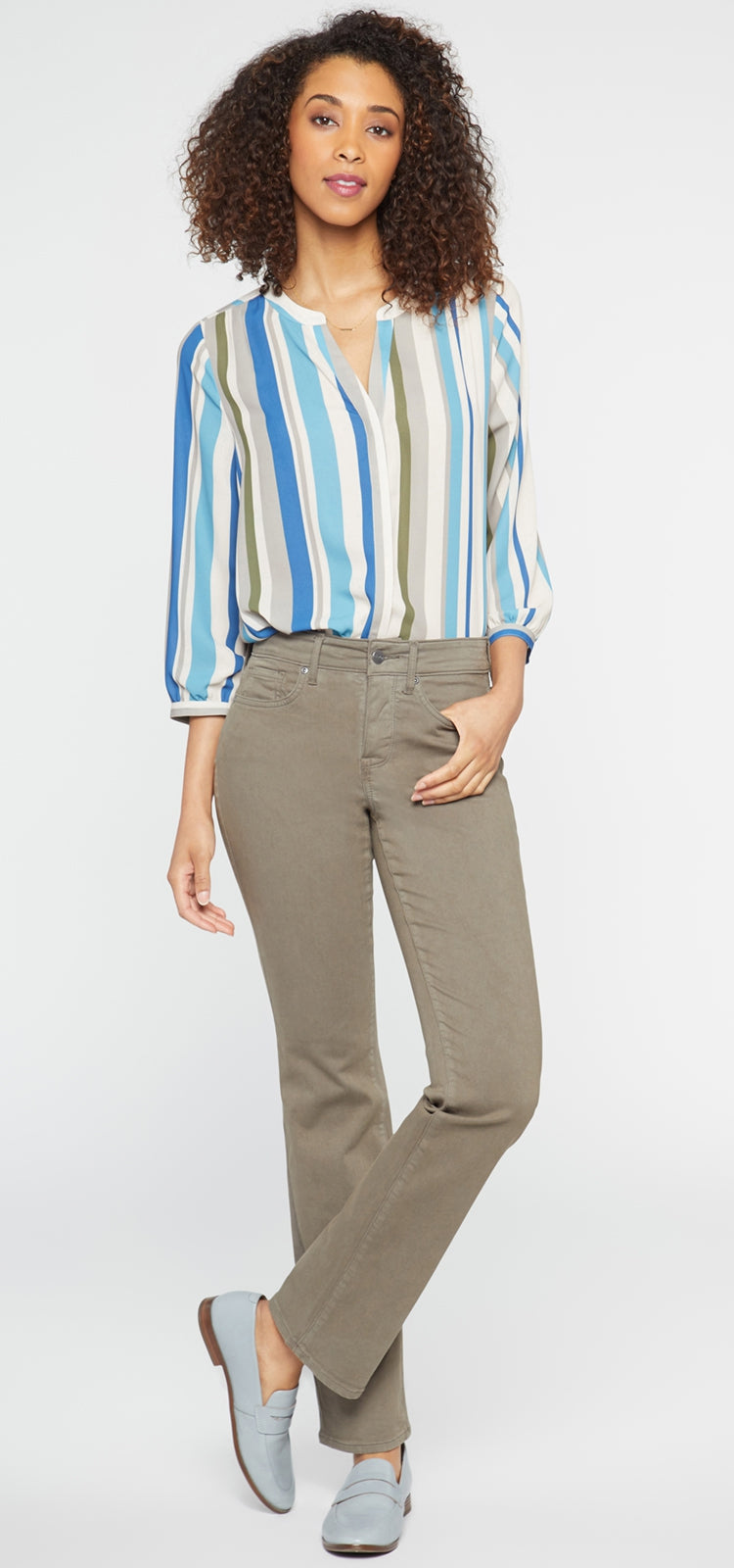 Marilyn Straight Jeans Grün Premium Denim | Ripe Olive von Nydj