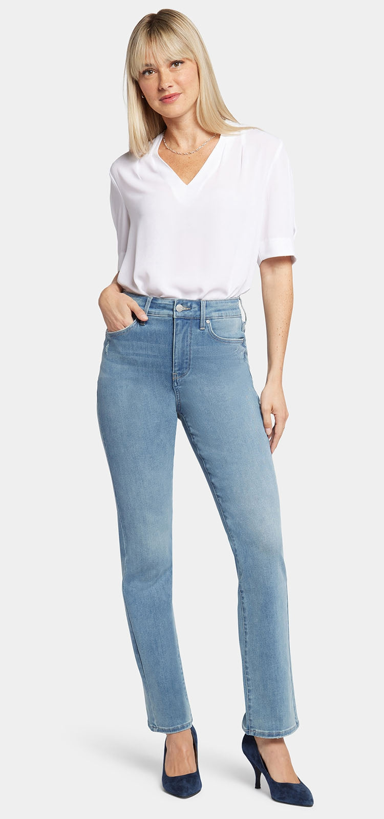 Marilyn Straight Jeans Hellblau Curve Shaper™ Denim | Angel von Nydj